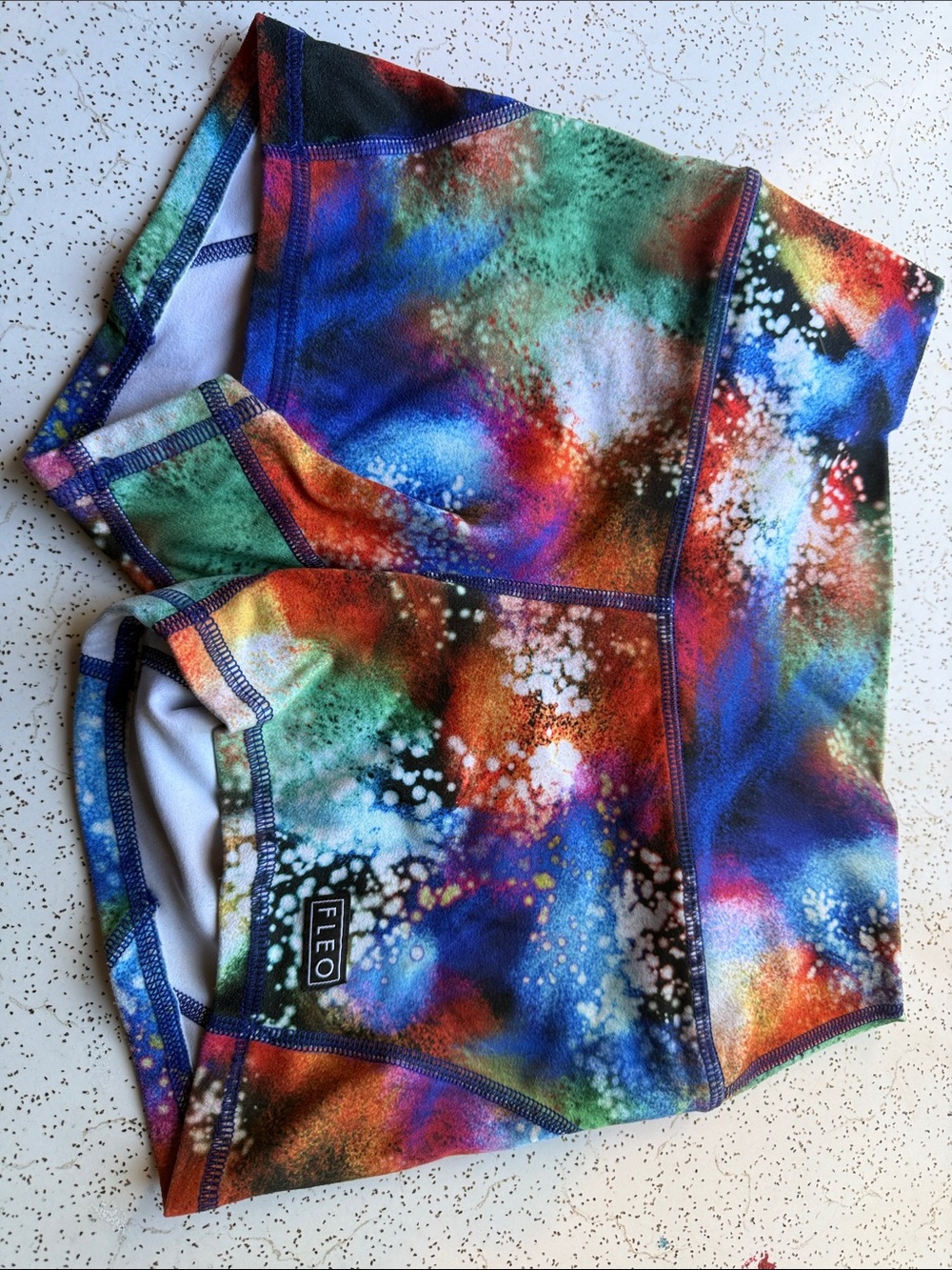 Fleo Multicolor Splash Print Athletic Shorts